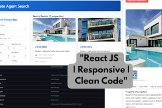 build a responsive react js website or web app with clean code