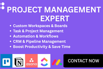 set up clickup, asana, trello, notion boards hubspot and automate your workflow