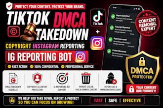 do tiktok dmca takedown copyright instagram reporting ig reporting bot
