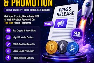 crypto press release distribution and promotion for blockchain brands