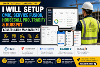 setup cmic service fusion housecall pro tradify hubspot construction management