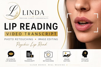 lip reading, photo retouching, image editing, video transcript, psychic lip read