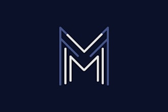 create minimalis monogram logo design for your brand