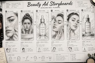create storyboard panels for youtube reels and social media ads