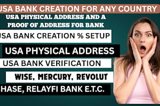 create USA bank for any country, get USA physical address and proof of address