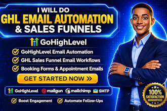 setup gohighlevel email automation,sales funnel email workflows booking forms