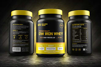 design professional protein and supplement label packaging