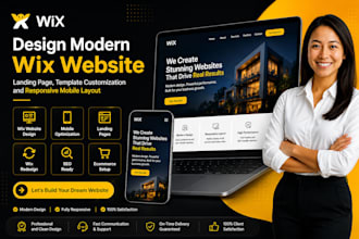 design wix website landing page template customization responsive mobile layout