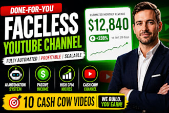build a profitable youtube automation channel and  cash cow videos