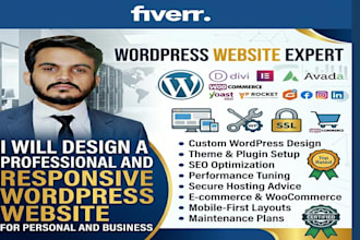 design a professional and responsive wordpress website for personal and business