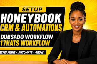 setup honeybook CRM, honeybook automations dubsabo workflow 17hats workflow