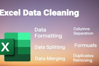 clean, split, format, merge, and organize excel data
