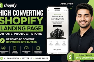 design a high converting shopify landing page or one product store