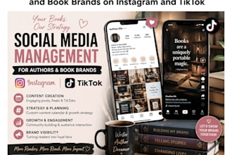 manage social media for authors and book brands on instagram and tiktok