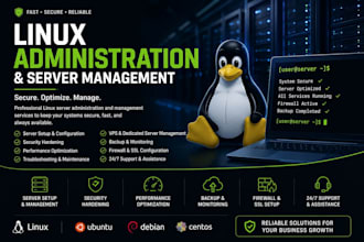 manage linux server administration hosting setup and troubleshooting