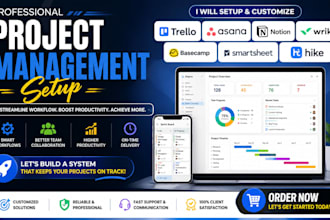 setup trello asana notion wrike basechamp  smartsheet hike project management