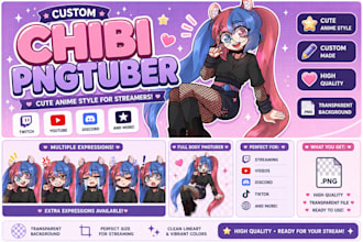 create a cute anime chibi pngtuber