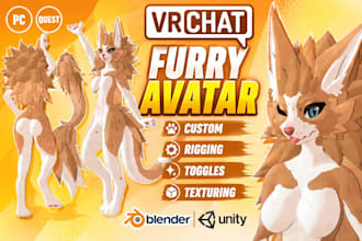 customize furry vrchat avatar, nsfw vrchat avatar for vrchat gamer or vtuber