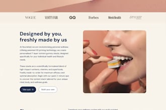 design supplement website, peptide store, and nutraceutical website