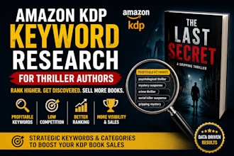 find profitable amazon KDP keyword research for thriller authors book sales