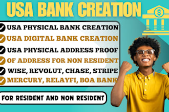do USA bank creation, setup business wise, mercury payoneer bank for any country