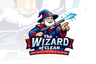 design mascot wizard clean logo for home services franchise