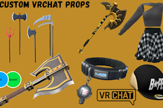 create custom vrchat props, outfits, accessories, weapons and avatar assets