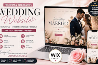 design wix wedding website with rsvp guest management and event invitation