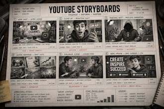 create youtube storyboard for animation and faceless videos