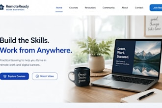 design wix remote work training website digital skills website elearning website