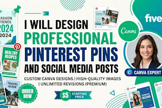 design professional pinterest pins and social media posts