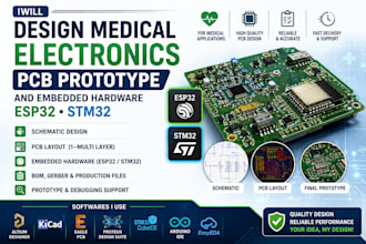 design medical electronics pcb prototype and embedded hardware esp32 stm32