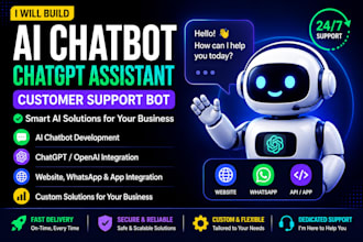 build ai chatgpt assistance and customer support bot for your bussiness