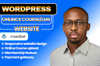 build and setup wordpress online course lms website with learndash