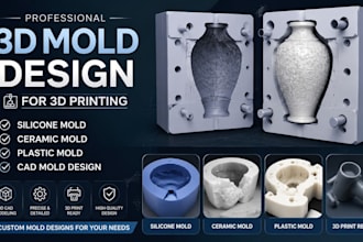 3d mold design silicone mold ceramic mold plastic mold cad mold for 3d printing