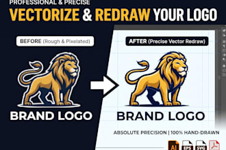 manually vector trace, redraw, and fix your logo