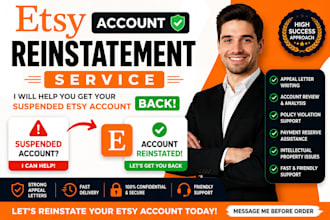 help reinstate your suspended etsy account professionally