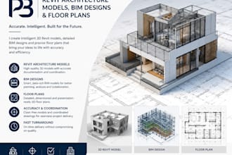 create revit architecture models, bim designs and floor plans