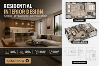 create residential interior concept and 3d visuals in sketchup pro, 2020 design