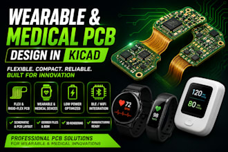 design kicad flex and rigid flex pcb for wearable and medical pcb