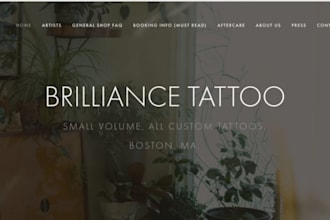 design wix piercing studio wix tattoo artist website tattoo aftercare website