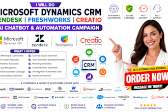 microsoft dynamic CRM zendesk freshwork ai chartbot creatio automation campaign