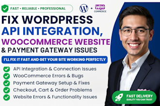 fix wordpress woocommerce API integration, rest API, webhook issues, payment api