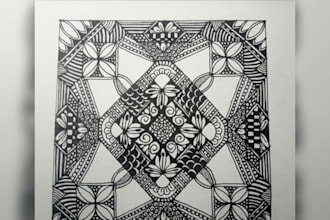create handmade mandala art and convert it into vector