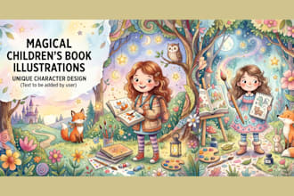 watercolor mixed media children picture book illustration character design