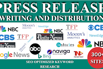 write and distribute your press release to google news, 300 plus UK, US outlet