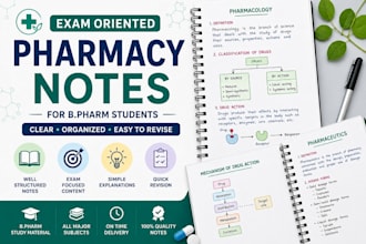create exam oriented pharmacy notes