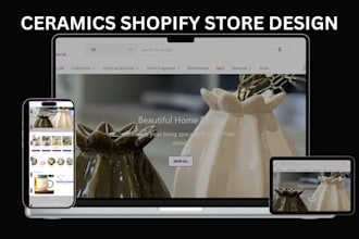 design profitable ceramic shopify store pottery ecommerce store pottery website