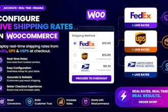 configure fedex, ups, usps live shipping rates in  woocommerce