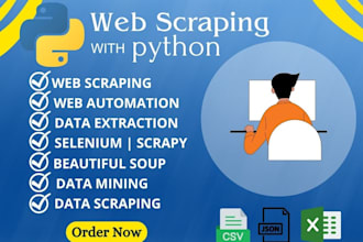 python web scraping, excel data entry